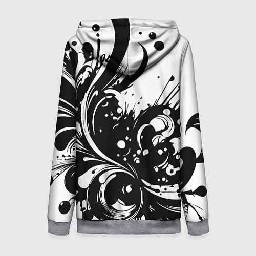 Женская толстовка на молнии Модная растительная абстракция - нейроарт / 3D-Меланж – фото 2
