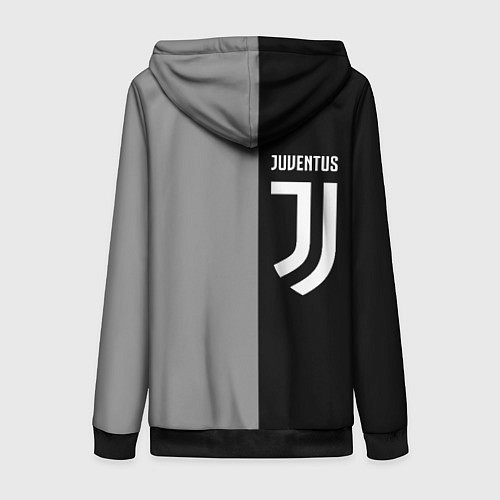 Женская толстовка на молнии Ювентус геометрия / 3D-Черный – фото 2