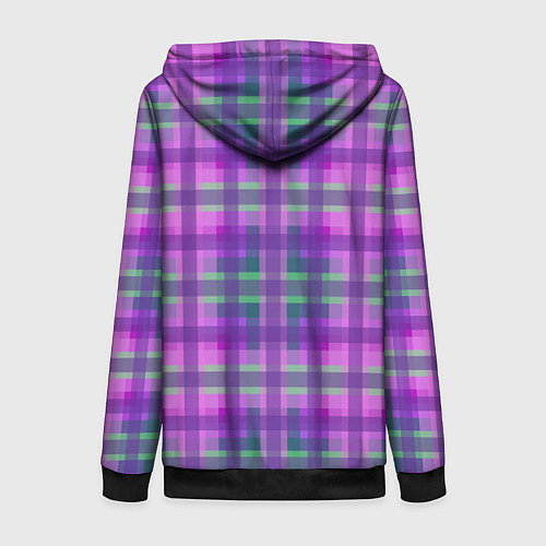 Женская толстовка на молнии Клетка в полоску / 3D-Черный – фото 2