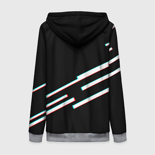 Женская толстовка на молнии Полосы герб спорт / 3D-Меланж – фото 2