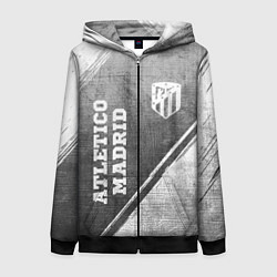 Толстовка на молнии женская Atletico Madrid - grey gradient вертикально, цвет: 3D-черный