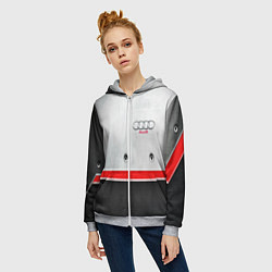Толстовка на молнии женская Audi metal sport, цвет: 3D-меланж — фото 2