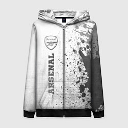 Толстовка на молнии женская Arsenal - white gradient по-вертикали, цвет: 3D-черный