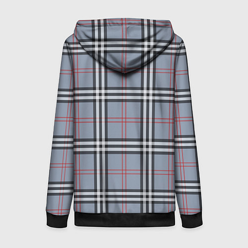 Женская толстовка на молнии Стильная клетка - шотландская / 3D-Черный – фото 2