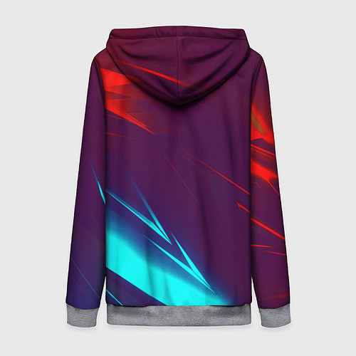 Женская толстовка на молнии Half life stripes neon / 3D-Меланж – фото 2