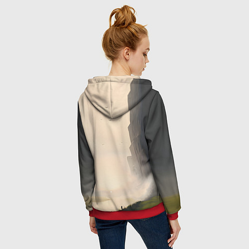 Женская толстовка на молнии Скетч байкер / 3D-Красный – фото 4