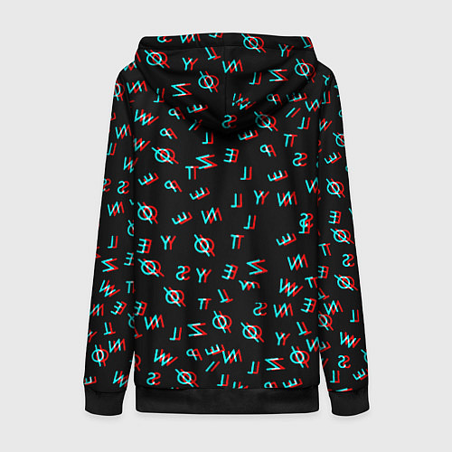 Женская толстовка на молнии Twenty one pilots glitch / 3D-Черный – фото 2