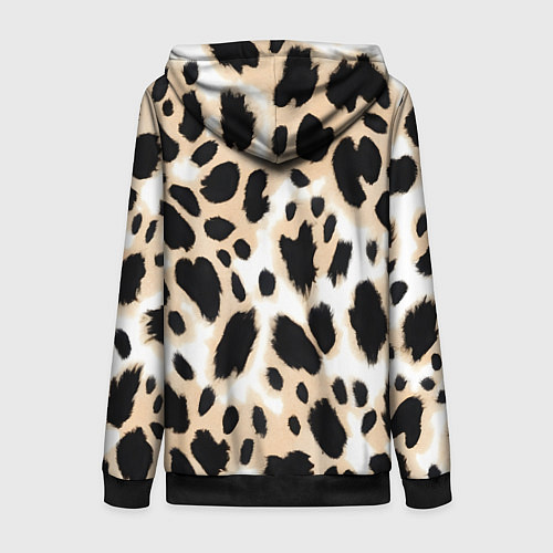 Женская толстовка на молнии Леопард пятна / 3D-Черный – фото 2