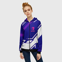 Толстовка на молнии женская Нинтендо геометрия киберспорт, цвет: 3D-черный — фото 2
