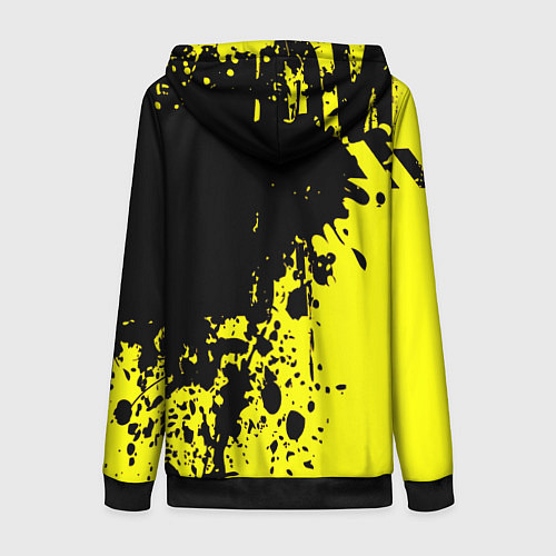 Женская толстовка на молнии Манчестер Юнайтед краски / 3D-Черный – фото 2