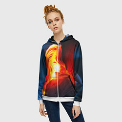 Толстовка на молнии женская Абстракция разлом, цвет: 3D-белый — фото 2
