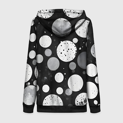 Женская толстовка на молнии Круги на темном фоне / 3D-Черный – фото 2