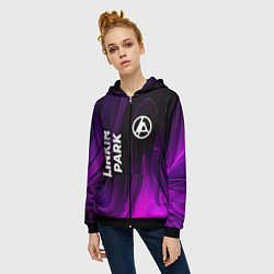 Толстовка на молнии женская Linkin Park 2024 violet plasma, цвет: 3D-черный — фото 2