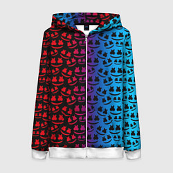 Толстовка на молнии женская Marshmello gradient, цвет: 3D-белый