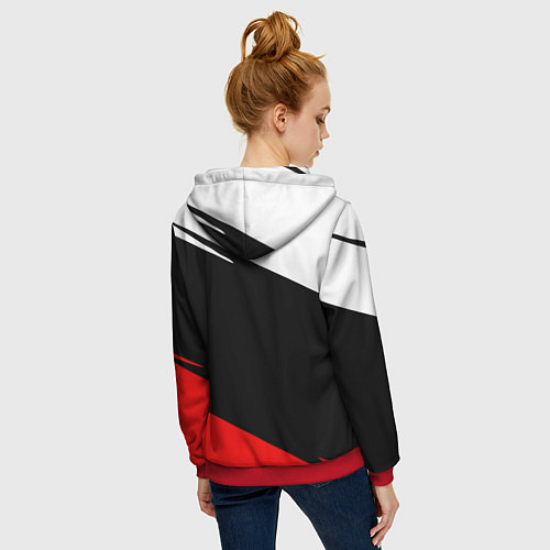 Женская толстовка на молнии Umbrella corporation - resident evil / 3D-Красный – фото 4