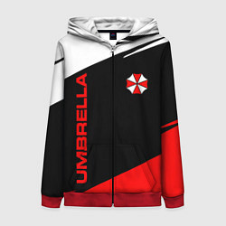 Толстовка на молнии женская Umbrella corporation - resident evil, цвет: 3D-красный