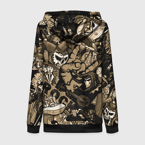 Женская толстовка на молнии Король и шут средневековья играют рок / 3D-Черный – фото 2