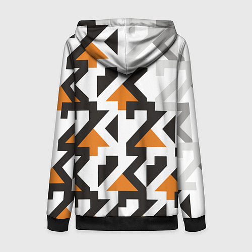 Женская толстовка на молнии Паттерн-23 / 3D-Черный – фото 2