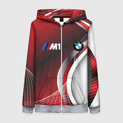 Толстовка на молнии женская BMW sport geometry motors, цвет: 3D-меланж