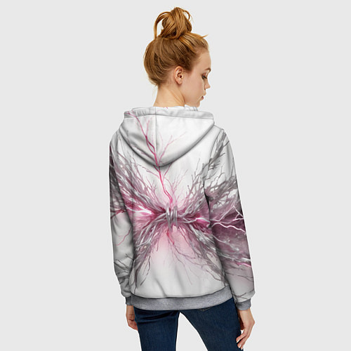 Женская толстовка на молнии Электрическое сплетение / 3D-Меланж – фото 4