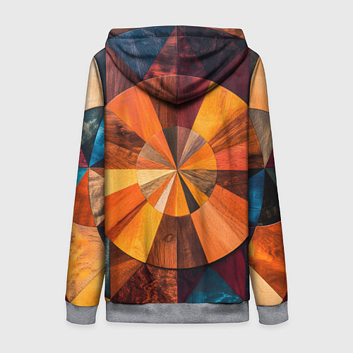Женская толстовка на молнии Круговая мозайка / 3D-Меланж – фото 2