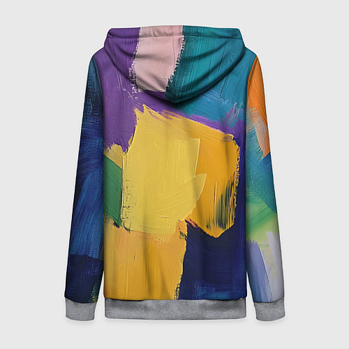 Женская толстовка на молнии Мазки красок / 3D-Меланж – фото 2