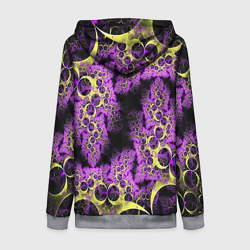 Женская толстовка на молнии Абстракция фракталов / 3D-Меланж – фото 2