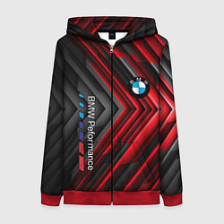 Женская толстовка на молнии BMW geometry stripes red