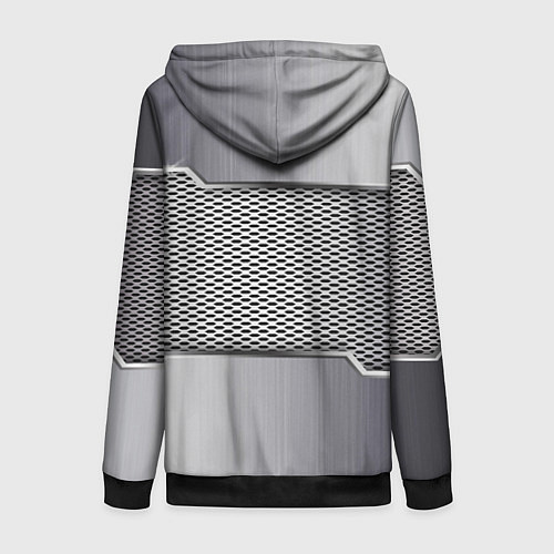 Женская толстовка на молнии Honda metal steel / 3D-Черный – фото 2