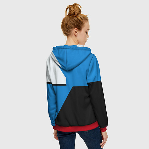 Женская толстовка на молнии Half life geometry steel valve / 3D-Красный – фото 4