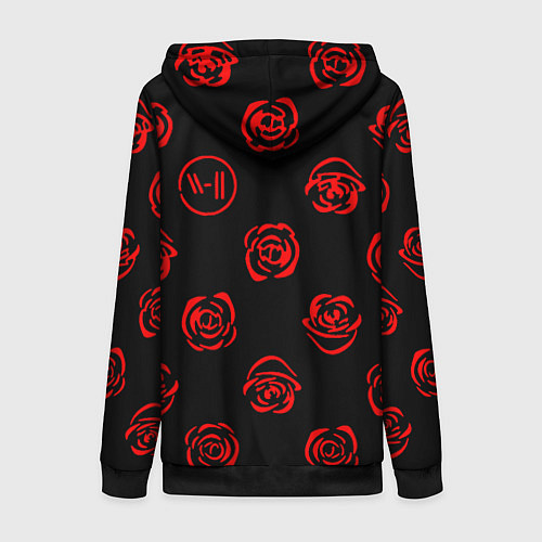 Женская толстовка на молнии Twenty one pilots rose pattern / 3D-Черный – фото 2