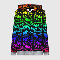 Женская толстовка на молнии Marshmello neon steel pattern