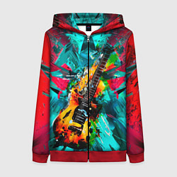 Женская толстовка на молнии Электрогитара в красках