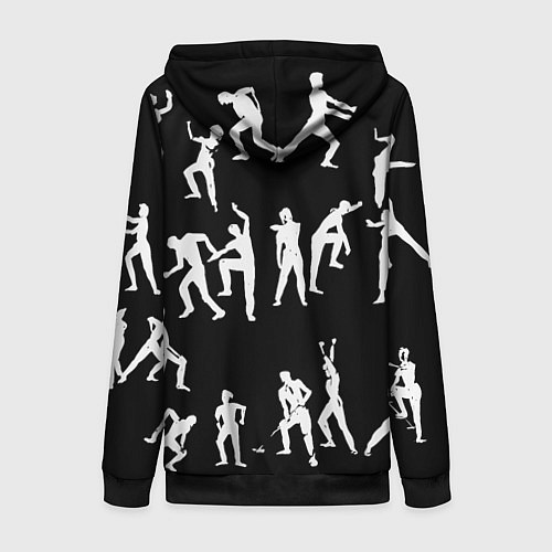 Женская толстовка на молнии Silhouettes of moving people / 3D-Черный – фото 2