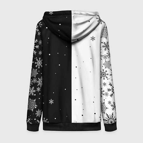 Женская толстовка на молнии Инь янь - змеи / 3D-Черный – фото 2