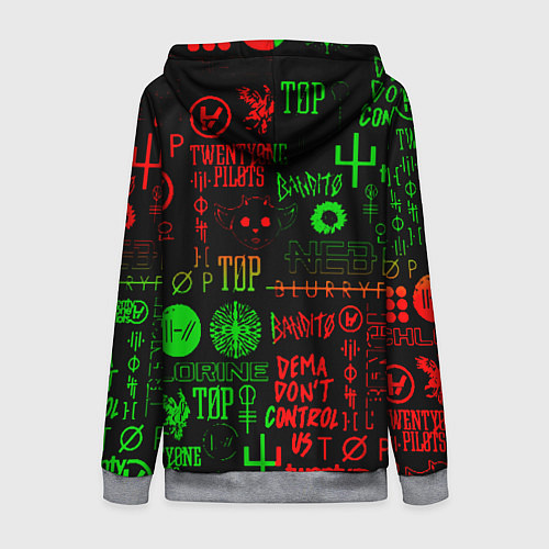 Женская толстовка на молнии Twenty one pilots music steel / 3D-Меланж – фото 2