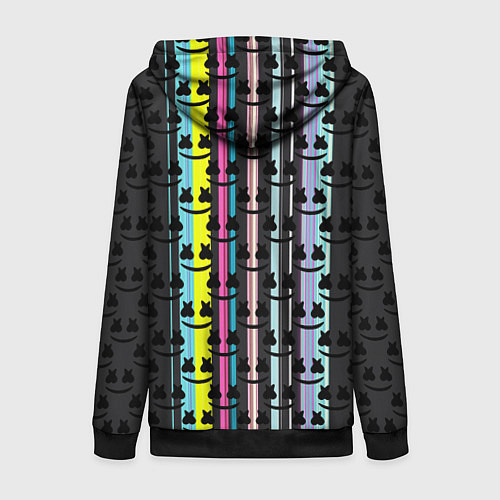 Женская толстовка на молнии Marshmello dj pattern line / 3D-Черный – фото 2