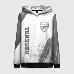 Толстовка на молнии женская Arsenal - white gradient вертикально, цвет: 3D-черный