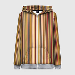 Толстовка на молнии женская Полосатость, цвет: 3D-меланж