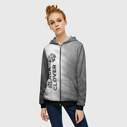 Толстовка на молнии женская Black Clover - white gradient по-вертикали, цвет: 3D-черный — фото 2