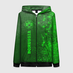 Толстовка на молнии женская Borussia - green gradient по-вертикали, цвет: 3D-черный