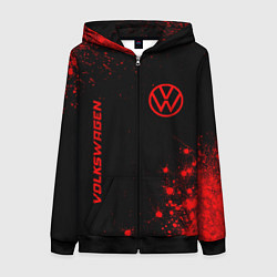 Женская толстовка на молнии Volkswagen - red gradient вертикально