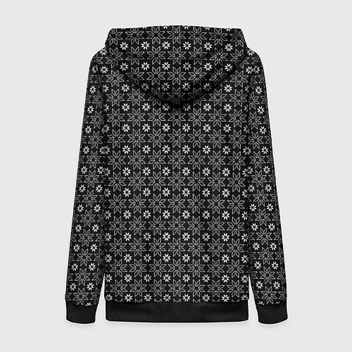 Женская толстовка на молнии Белые звёзды на чёрном фоне / 3D-Черный – фото 2