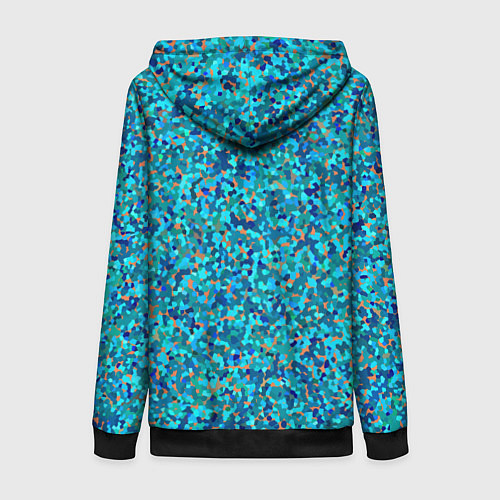 Женская толстовка на молнии Сине-голубой пуантилизм / 3D-Черный – фото 2