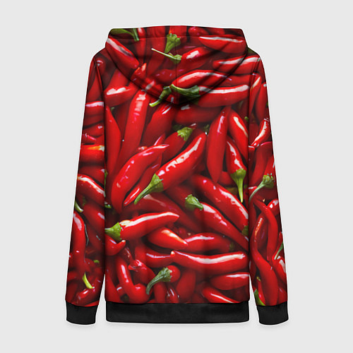 Женская толстовка на молнии Красный перец / 3D-Черный – фото 2