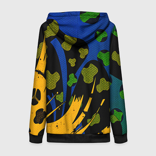 Женская толстовка на молнии Абстрактные пятна леопарда / 3D-Черный – фото 2