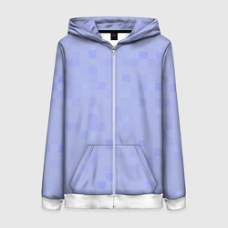 Толстовка на молнии женская Пиксельная клетка, цвет: 3D-белый