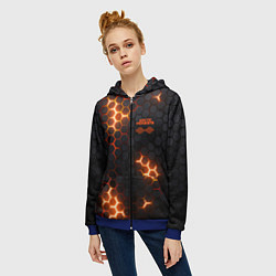 Толстовка на молнии женская Arctic Monkeys - плиты с подсветкой, цвет: 3D-синий — фото 2