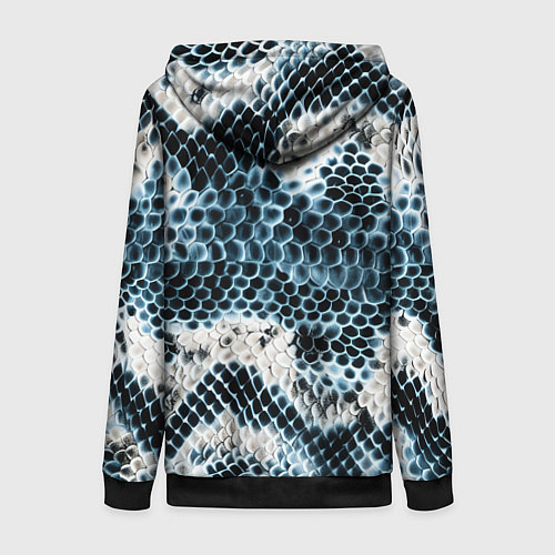 Женская толстовка на молнии Из кожи змеи / 3D-Черный – фото 2