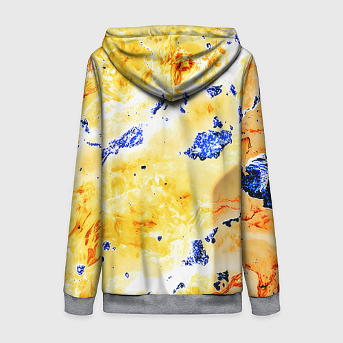 Женская толстовка на молнии Сине-золотая абстракция / 3D-Меланж – фото 2